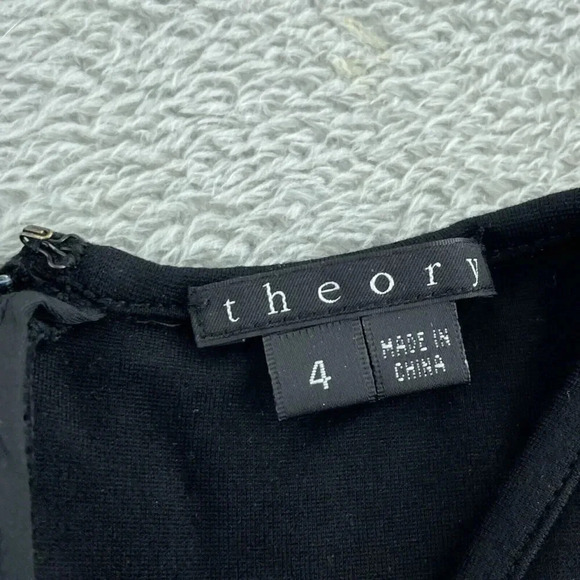 Theory Womens Sleeveless Peplum Sheath Dress Black Size 4 4286 - Picture 4 of 8